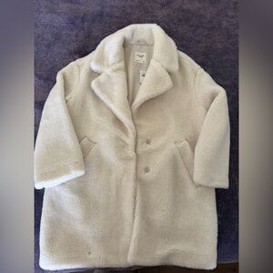 Abercrombie & Fitch Beige Teddy Coat